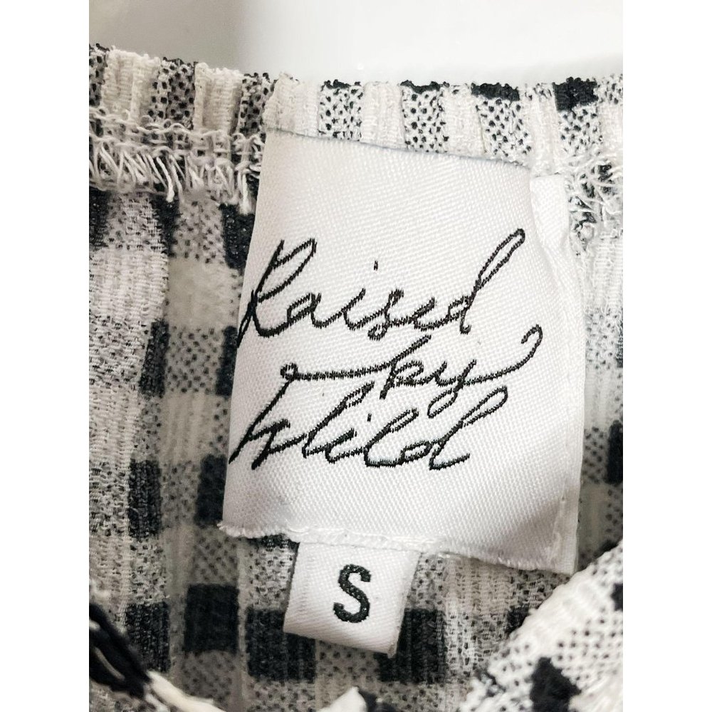 Raised By Wild Off Shoulder Gingham Romper - Picture 5 of 5